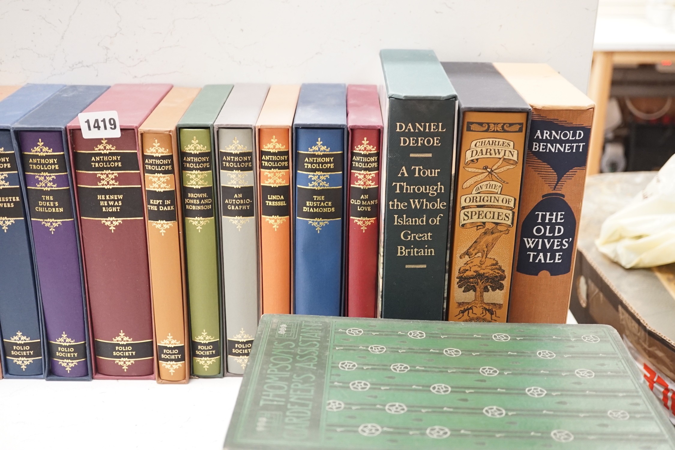 A quantity of Anthony Trollope and Graham Greene novels, together with others